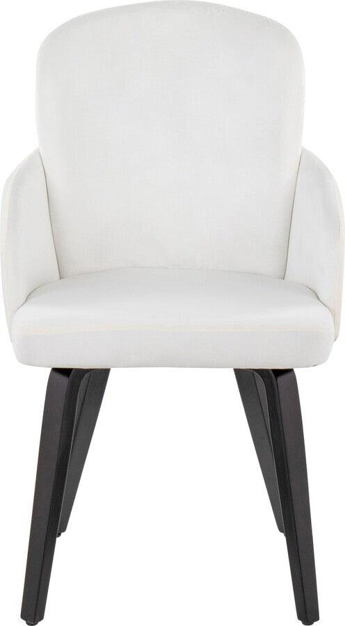 Lumisource Dining Chairs - Dahlia Contemporary Dining Chair In Black Wood & Cream Velvet With Gold Accent (Set of 2)