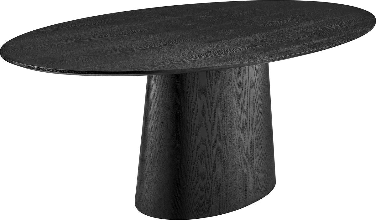 Euro Style Dining Tables - Deodat 79-inch Oval Dining Table in Matte Black