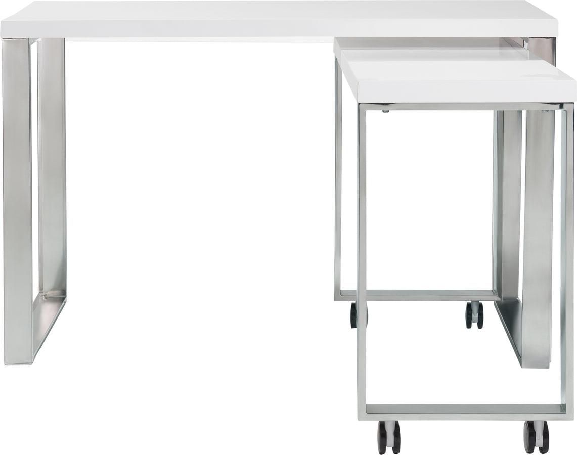 Euro Style Desks - Dillon Desk White & Stainless Steel