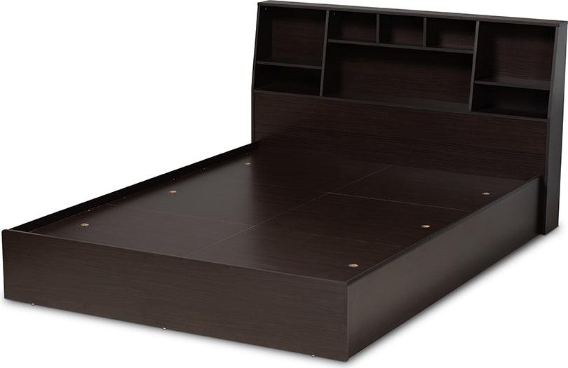 Wholesale Interiors Beds - Geoffrey Queen Storage Bed Dark brown