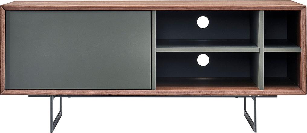Euro Style TV & Media Units - Anderson 48" Media Stand in Walnut and Dark Gray with Black Steel Base