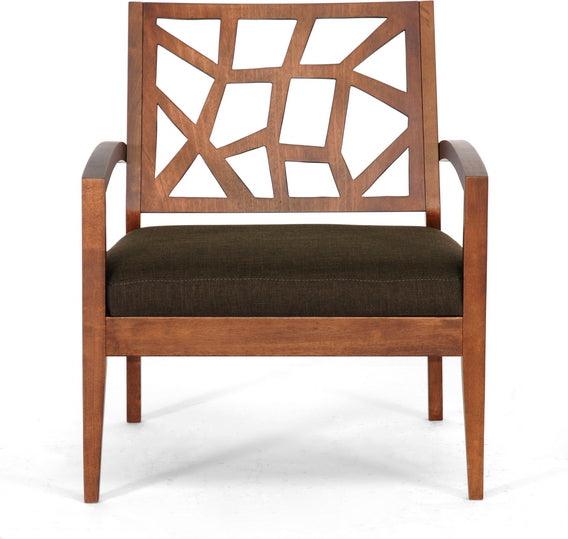 Wholesale Interiors Accent Chairs - Jennifer Modern Lounge Chair with Dark Brown Fabric Seat