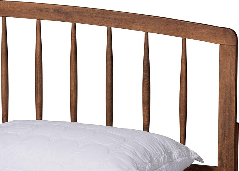 Wholesale Interiors Beds - Paton Mid-Century Modern Walnut Brown Finished Wood King Size Platform Bed