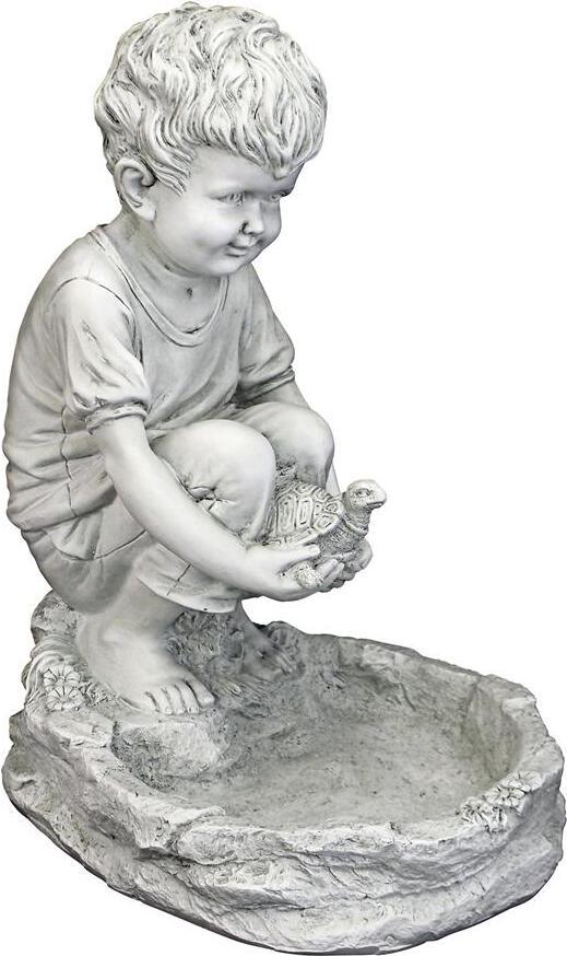 Design Toscano Garden Lovers Gifts - Tommy At Turtle Pond Little Boy Statue