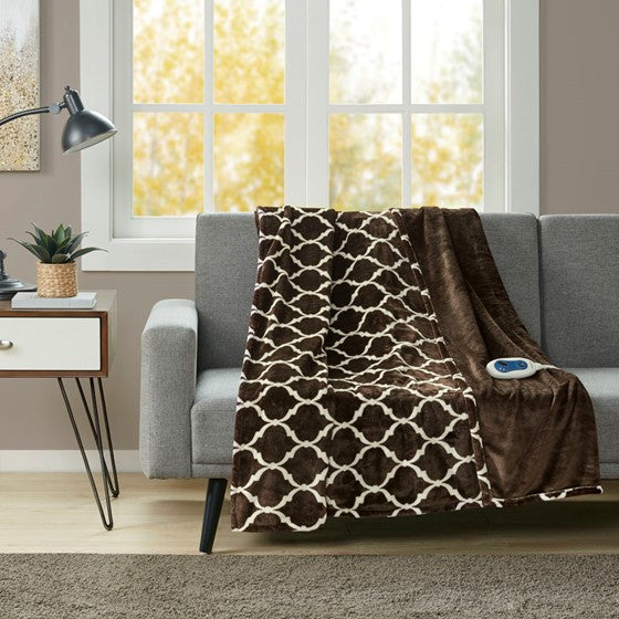 Olliix.com Heated Blankets - Throw Brown