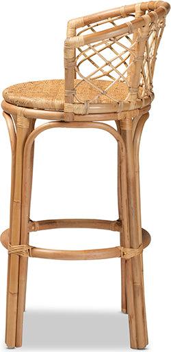 Wholesale Interiors Barstools - Orchard Modern Bohemian Natural Brown Rattan Bar Stool
