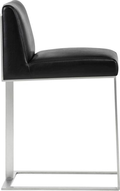 SUNPAN Barstools - Dean Counter Stool - Stainless Steel - Cantina Black
