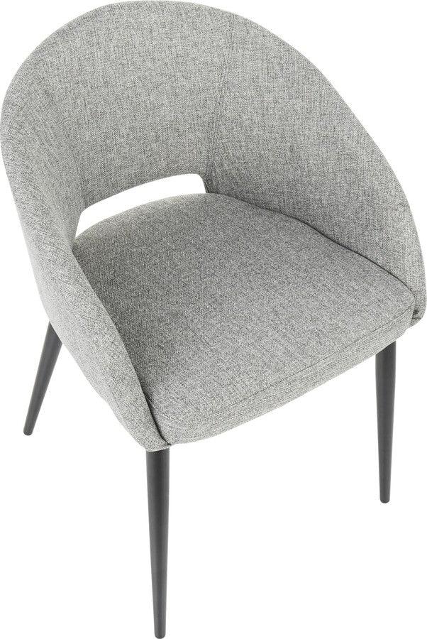 Lumisource Accent Chairs - Renee Contemporary Chair in Black Metal Legs and Grey Fabric