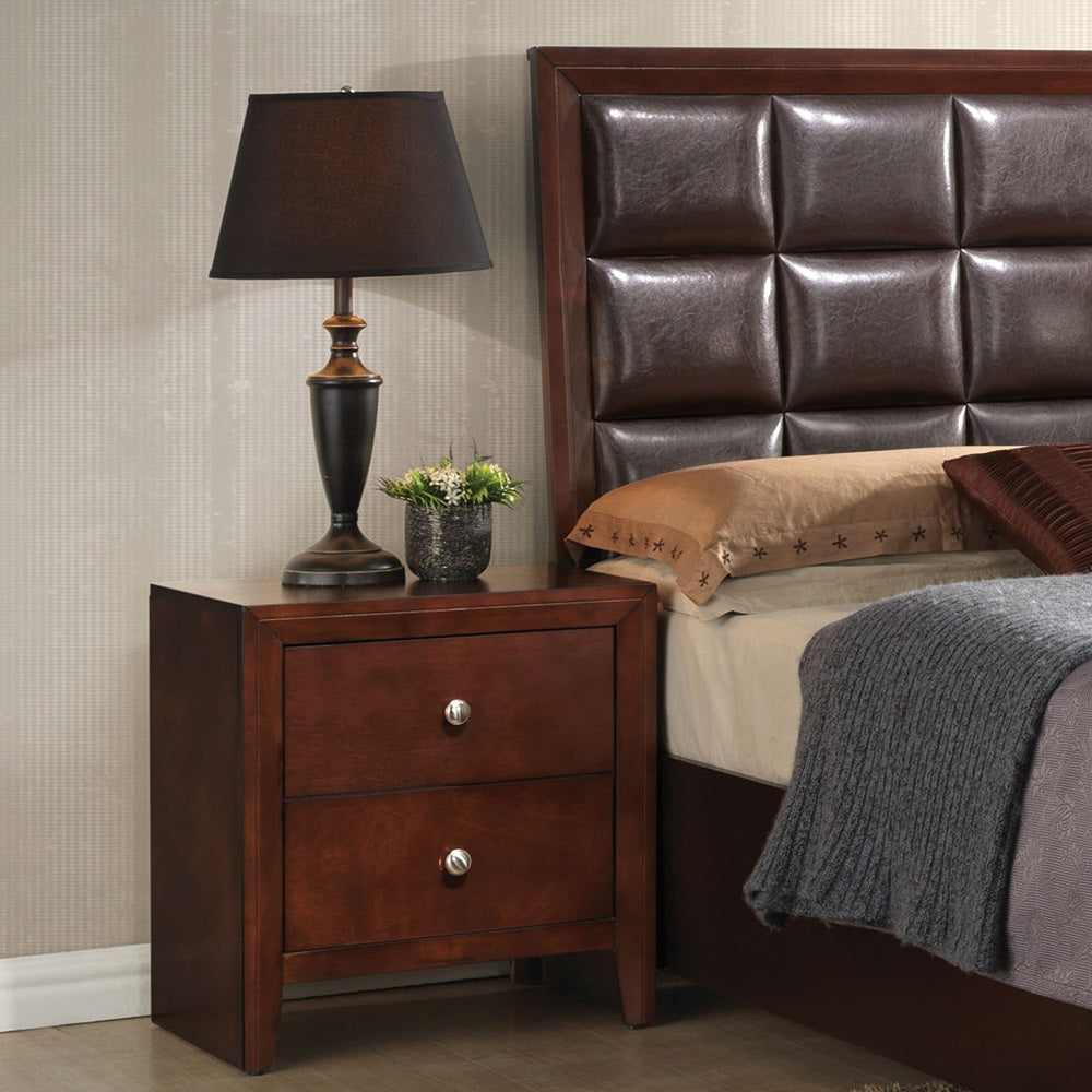 ACME Nightstands & Side Tables - ACME Ilana Nightstand, Brown Cherry
