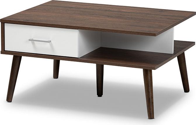 Wholesale Interiors Coffee Tables - Merlin Coffee Table Walnut & White