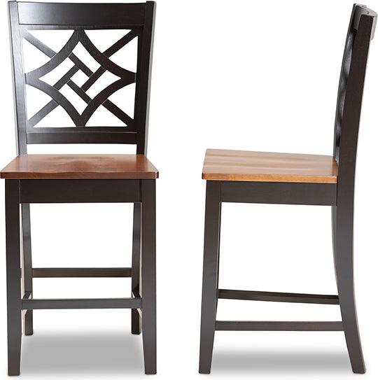 Wholesale Interiors Barstools - Nicolette Bar Stool Dark Brown & Walnut Brown (Set of 2)