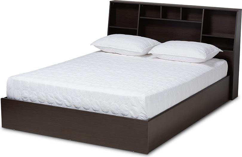 Wholesale Interiors Beds - Geoffrey Queen Storage Bed Dark brown