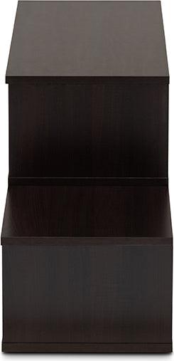 Wholesale Interiors TV & Media Units - Andor Modern and Contemporary Dark Brown Finished Adjustable 2-Piece Wood TV Stand Dark Brown