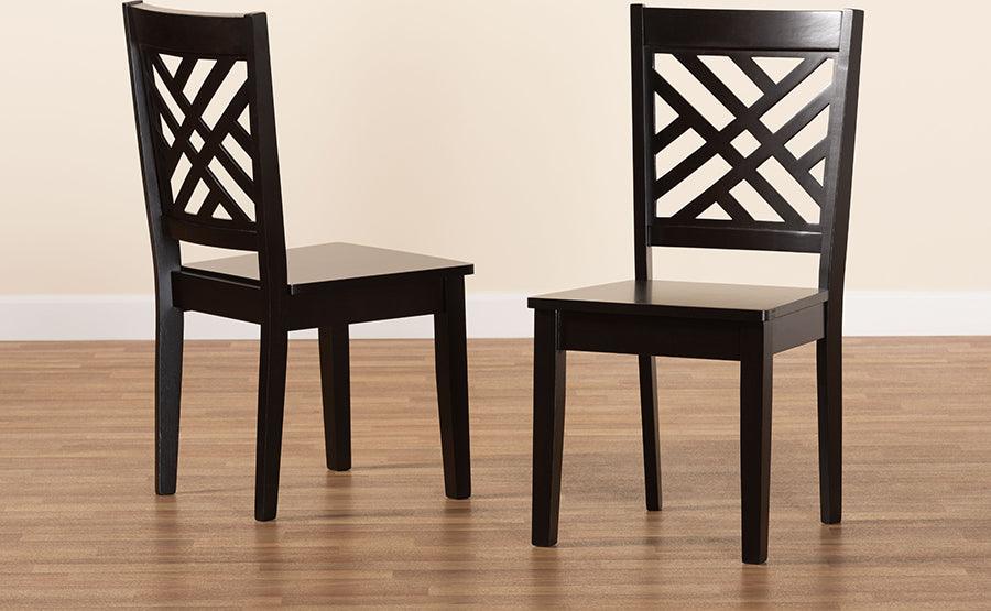 Wholesale Interiors Dining Chairs - Caron Dark Brown Finished Wood 2-Piece Dining Chair Set
