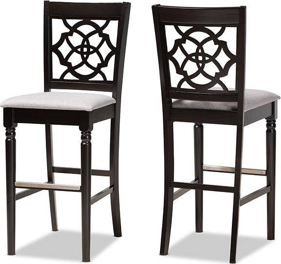 Wholesale Interiors Barstools - Alexandra Bar Stool Gray & Espresso Brown (Set of 2)