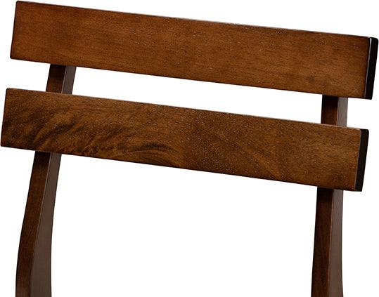 Wholesale Interiors Dining Sets - Eiko Light Grey Fabric Upholstered and Walnut Brown Finished Wood 5-Piece Dining Set