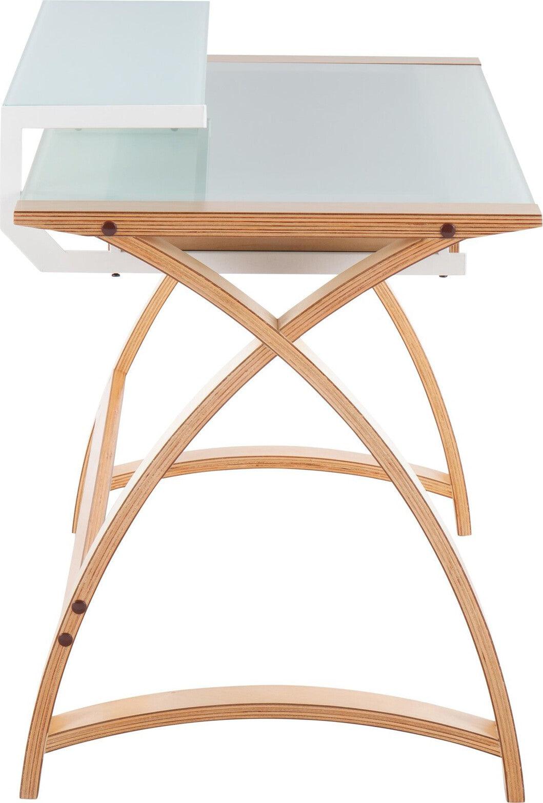 Lumisource Desks - Bentley Office Desk Natural & White
