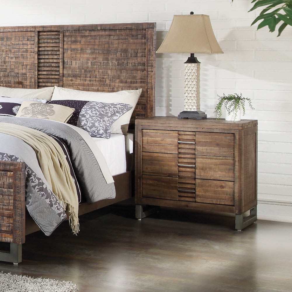 ACME Nightstands & Side Tables - ACME Andria Nightstand, Reclaimed Oak