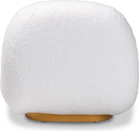 Wholesale Interiors Accent Chairs - Paiva White Boucle Upholstered and Brushed Gold Finished Accent Chair