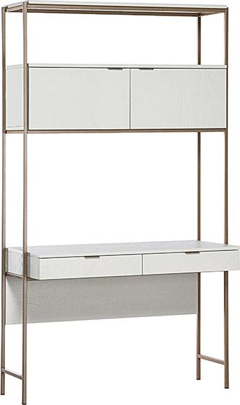 SUNPAN Desks - Ambrose Modular Wall Desk - Champagne Gold - Cream