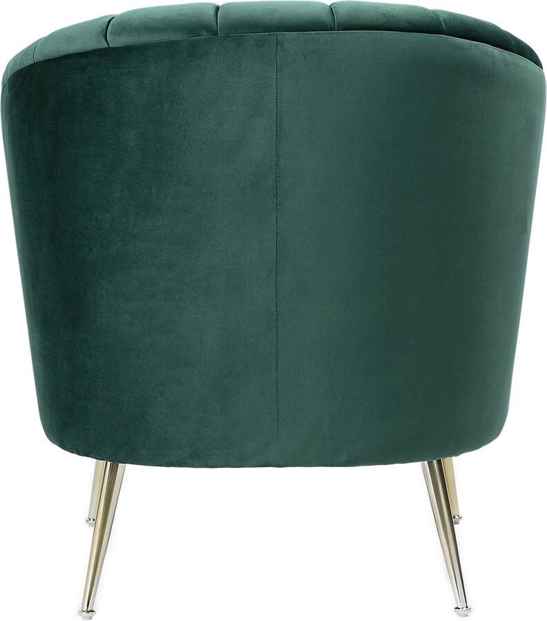 Manhattan Comfort Accent Chairs - Rosemont Green and Gold Velvet Accent Chair