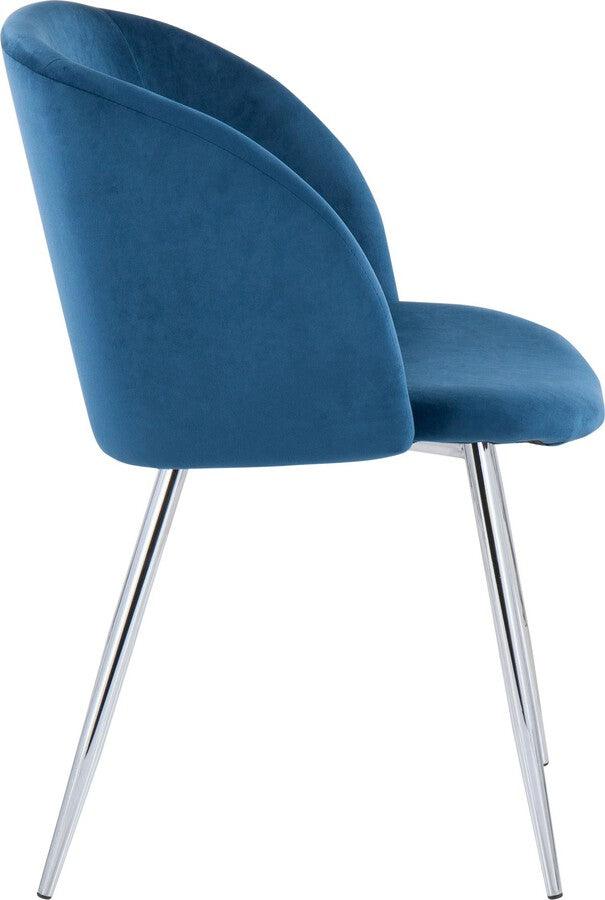 Lumisource Living Room Sets - Fran Chair 32" Chrome & Blue Velvet (Set of 2)