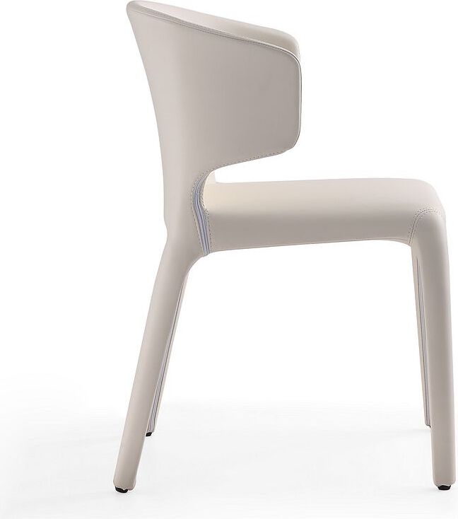 Manhattan Comfort Dining Chairs - Conrad Cream Faux Leather Dining Chair (Set of 2)