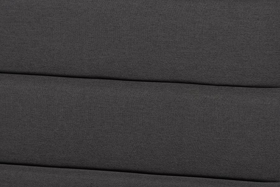 Wholesale Interiors Beds - Jarlan Modern Charcoal Fabric and Brown Wood Queen Size Platform Bed