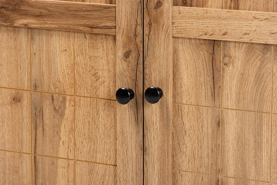 Wholesale Interiors Shoe Storage - Glidden Oak Brown Finished Wood 2-Door Shoe Storage Cabinet