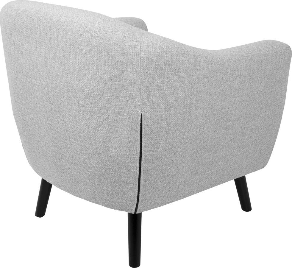 Lumisource Accent Chairs - Rockwell Accent Chair 30.75" Black Wood & Light Gray Noise Fabric
