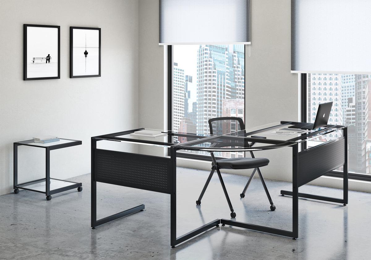 Euro Style Task Chairs - Reino Stacking Visitor Chair Black- Set of 2