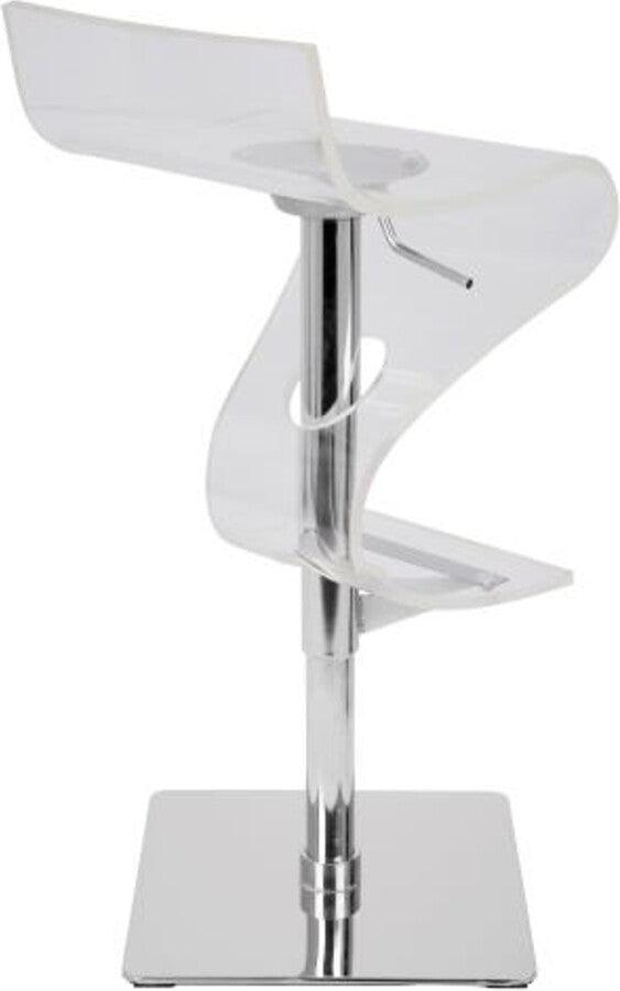 Lumisource Barstools - Viva Contemporary Adjustable Barstool with Swivel in Clear Acrylic