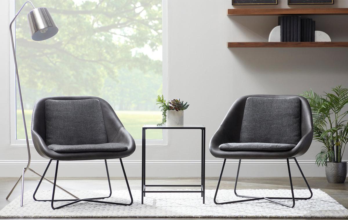 Euro Style Side & End Tables - Arvi 18" Side Table Clear & Black