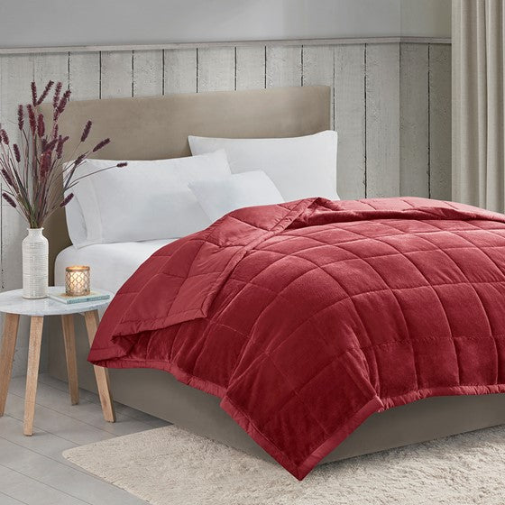 Olliix.com Comforters & Blankets - Reversible HeiQ Smart Temperature Down Alternative Blanket Burgundy Full/Queen
