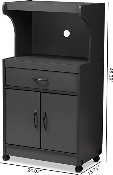 Wholesale Interiors Kitchen Storage & Organization - Tannis Modern and Contemporary Dark Grey Finished Kitchen Cabinet