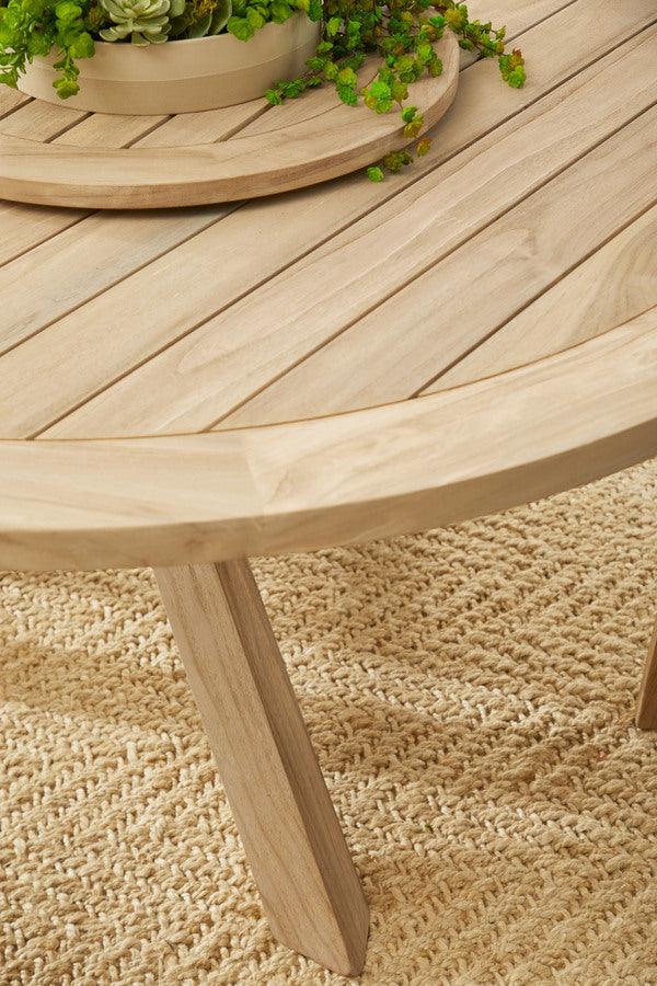 Essentials For Living Outdoor Dining Tables - Boca Outdoor Lazy Susan Gray Teak