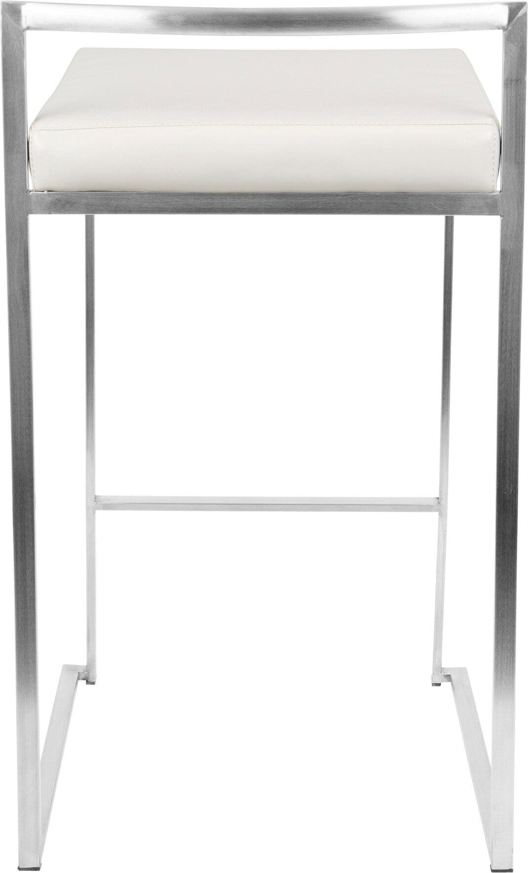 Lumisource Barstools - Fuji Stacker Counter Stool White (Set of 2)