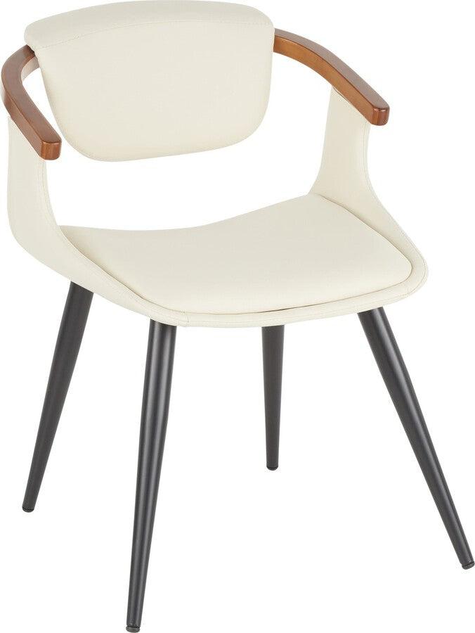 Lumisource Accent Chairs - Oracle Chair 29" Cream PU & Walnut Bamboo