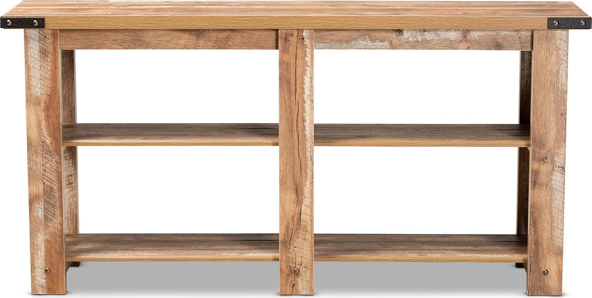 Wholesale Interiors Consoles - Angelo Modern and Contemporary Rustic Oak Brown Finished Wood Console Table