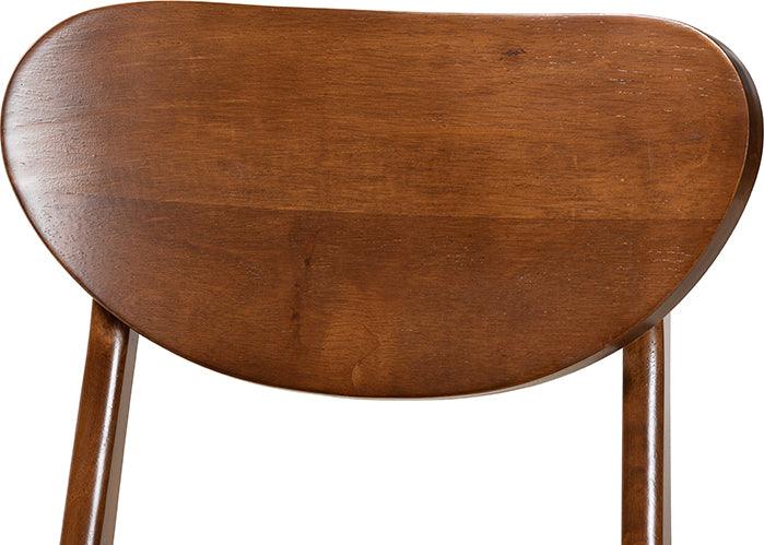 Wholesale Interiors Dining Sets - Katya Mid-Century Modern Walnut Brown Finished Wood 5-Piece Dining Set