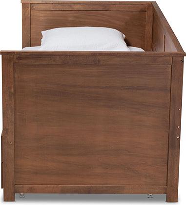 Wholesale Interiors Daybeds - Thomas Walnut Brown Finished Wood Expandable Twin Size To King Size Daybed With Storage Drawers