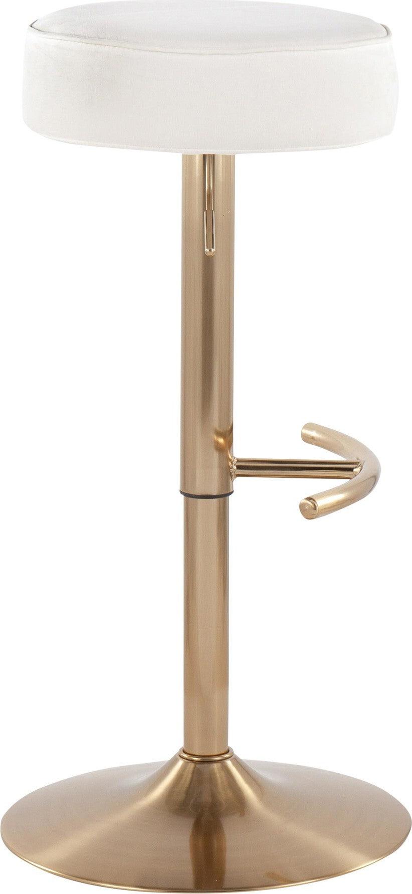 Lumisource Barstools - Velvet Dot Barstool Gold & White