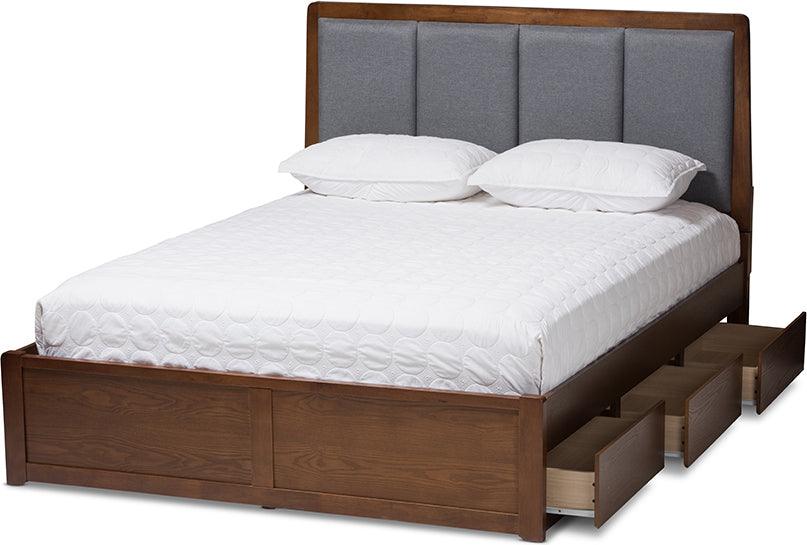 Wholesale Interiors Beds - Brannigan Queen Storage Bed Gray & Walnut Brown
