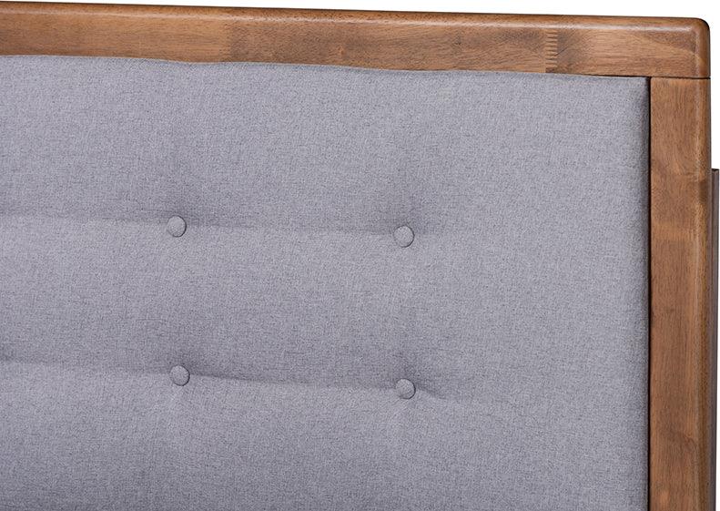 Wholesale Interiors Beds - Livinia Queen Bed Light Gray & Ash walnut