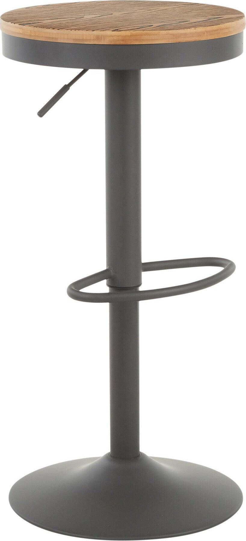 Lumisource Barstools - Dakota Barstool (Set of 2) Gray & Bamboo