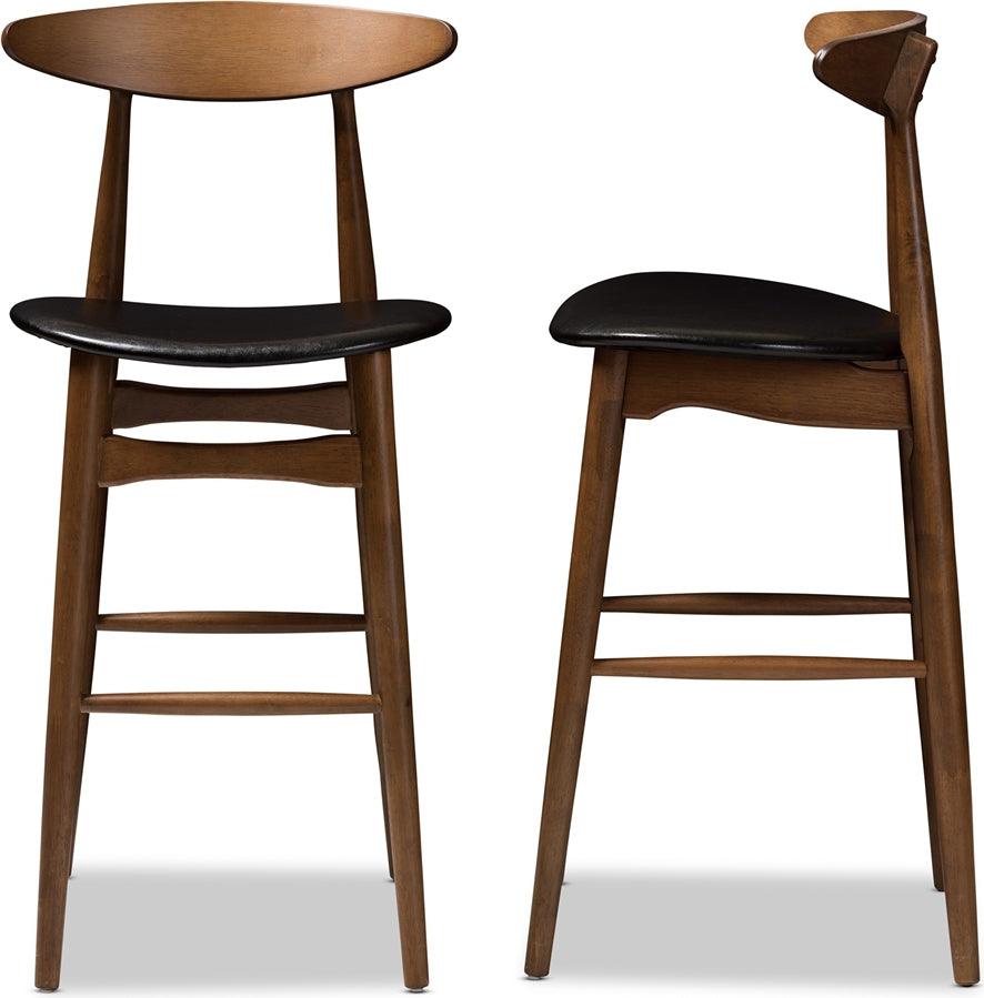 Wholesale Interiors Barstools - Flora Bar Stool Black & Walnut (Set of 2)