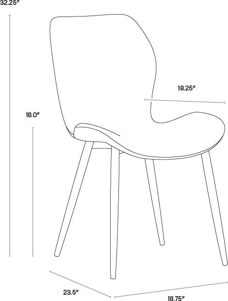 SUNPAN Dining Chairs - Lyla Dining Chair - Black - Antique Grey (Set of 2)