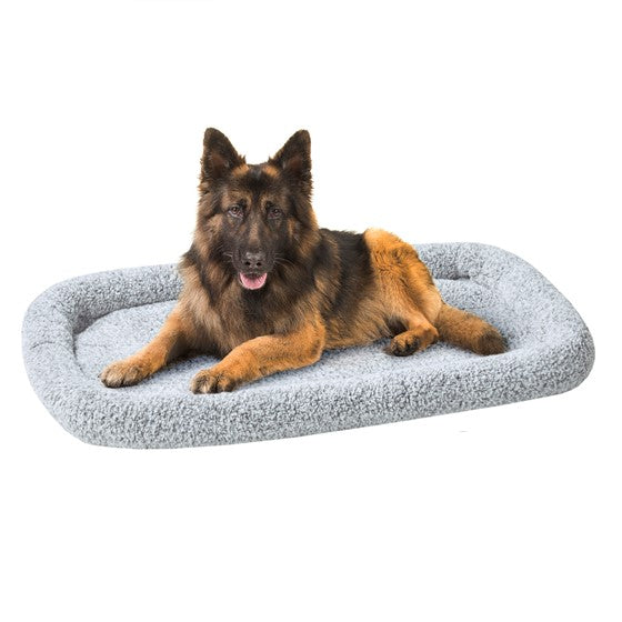 Olliix.com Dog Beds - Back Printed Microberber Bumper Crate Mat Grey