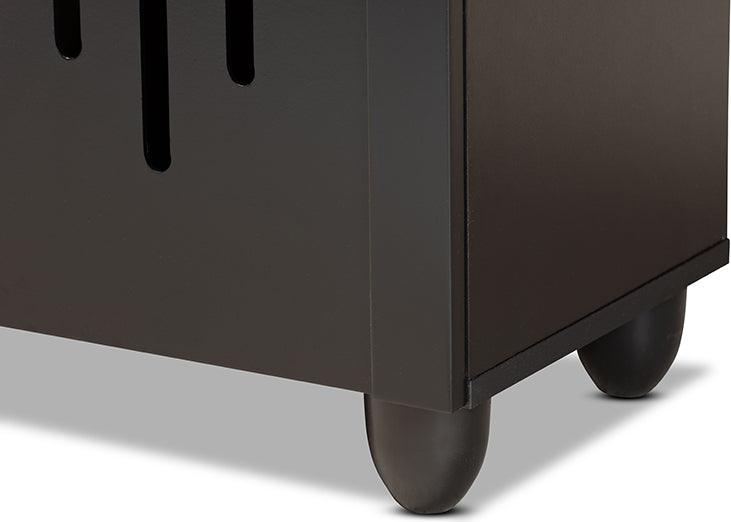 Wholesale Interiors Shoe Storage - Renley Black Finished Wood 2-Door Shoe Storage Cabinet