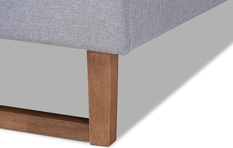 Wholesale Interiors Beds - Livinia Queen Bed Light Gray & Ash walnut